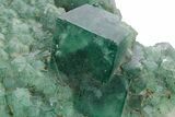 Green Fluorescent Cubic Fluorite Crystals - Madagascar #361317-2